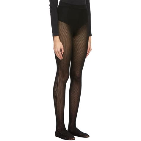 gucci nylon tights black|Gucci distressed tights.